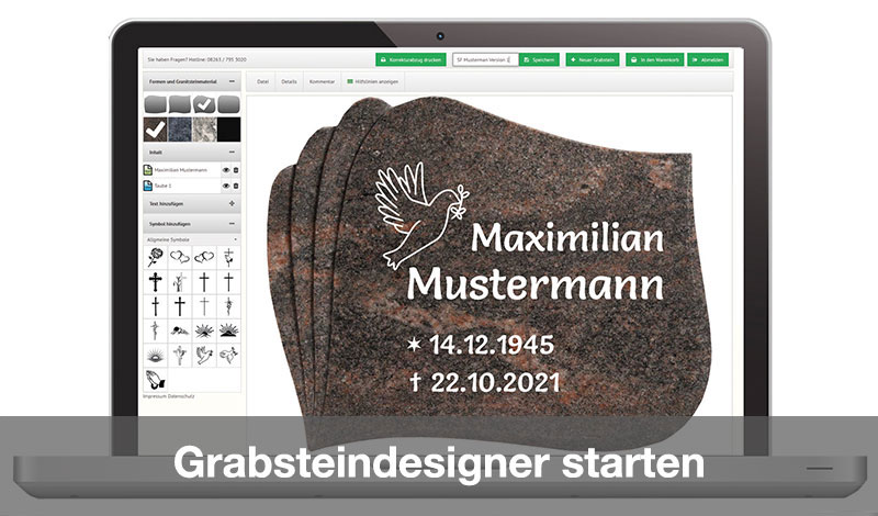 Grabsteindesigner starten