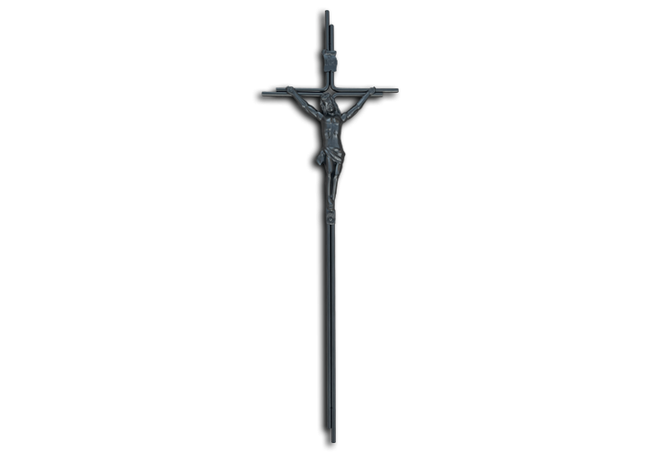 SK anthrazit Metallkreuz mit Korpus und INRI