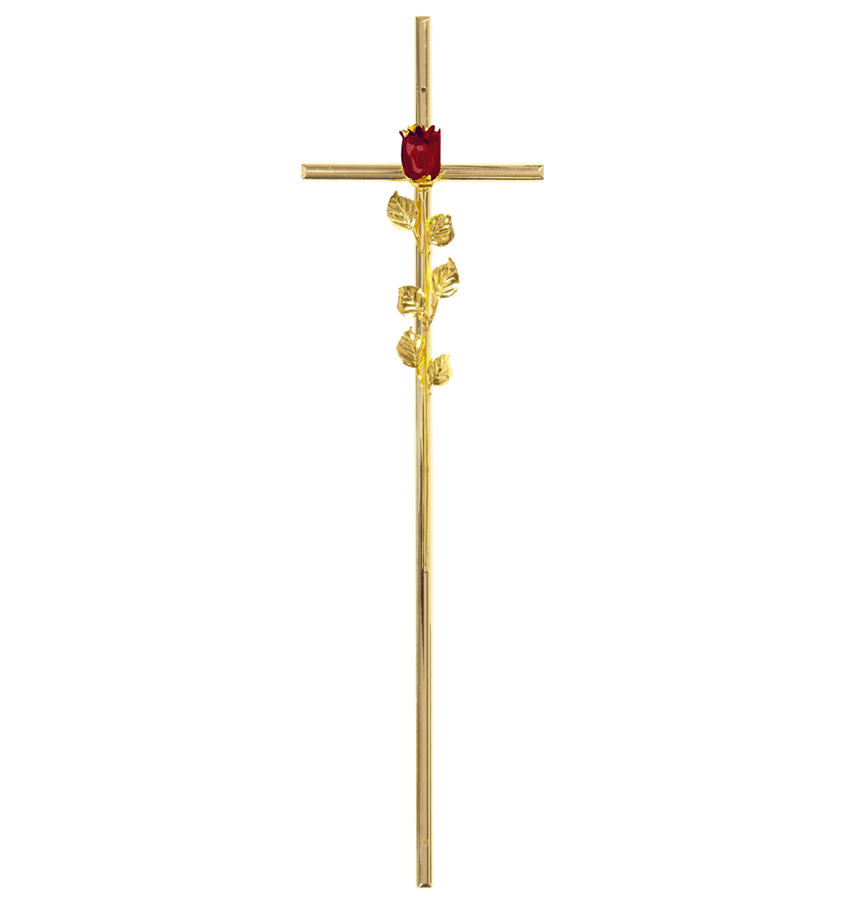 Sargdeckelkreuz mit Rose rot